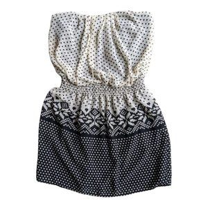 Mystic Halter Blouson Dress Black/ Cream